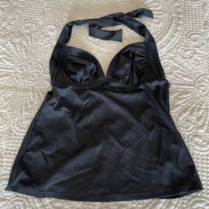 JCREW RUCHED LIDO TANKINI D CUP SMALL CHARCOAL NWT